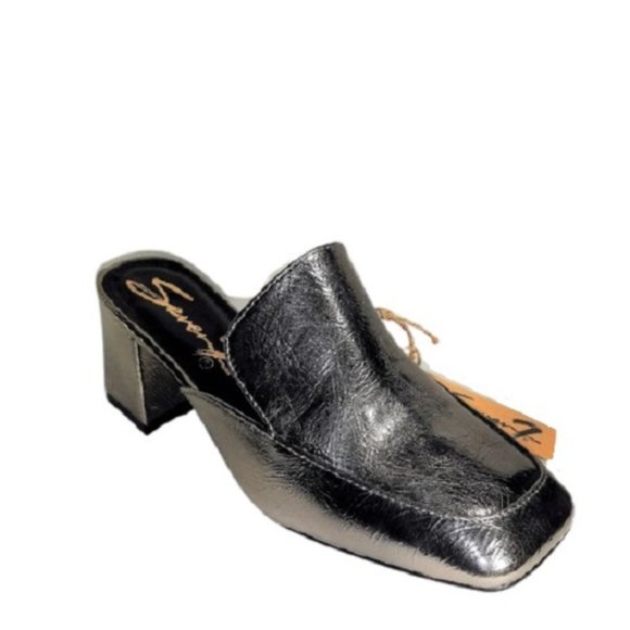 Seven 7 Women's Meghan Metallic Pewter Mule Slide Shoes Size 8 Medium New in Box - Picture 2 of 10